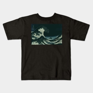 Hokusai Great Wave off Kanagawa at Night Kids T-Shirt